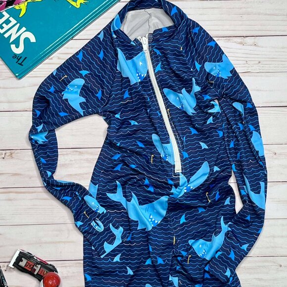 Kids Protection Zone Long Sleeved One Piece Swimsuit - Picture 3 of 4